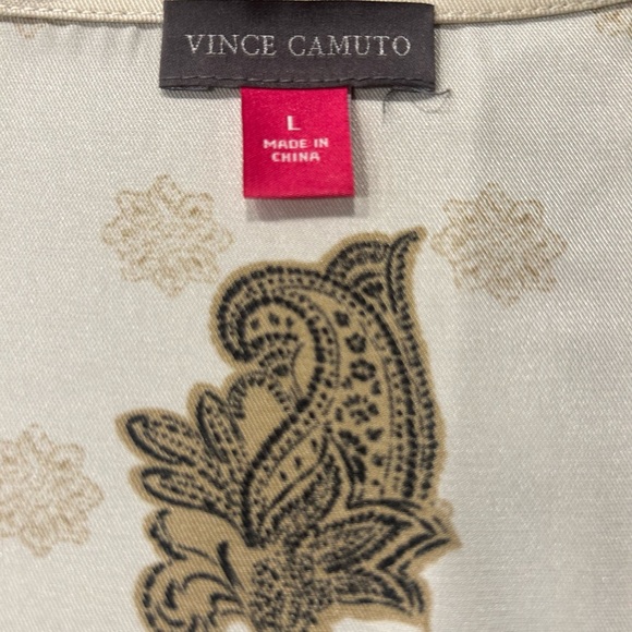 Vince Camuto New With Tags, Wrap Blouse, Size Large, Cream with Paisley Print - Picture 5 of 7